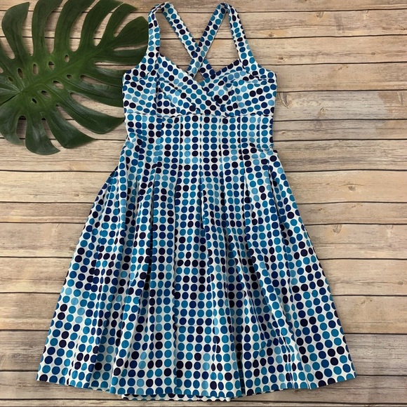 Calvin Klein white & Blue Polka Dot Dress 👗 - Picture 1 of 6